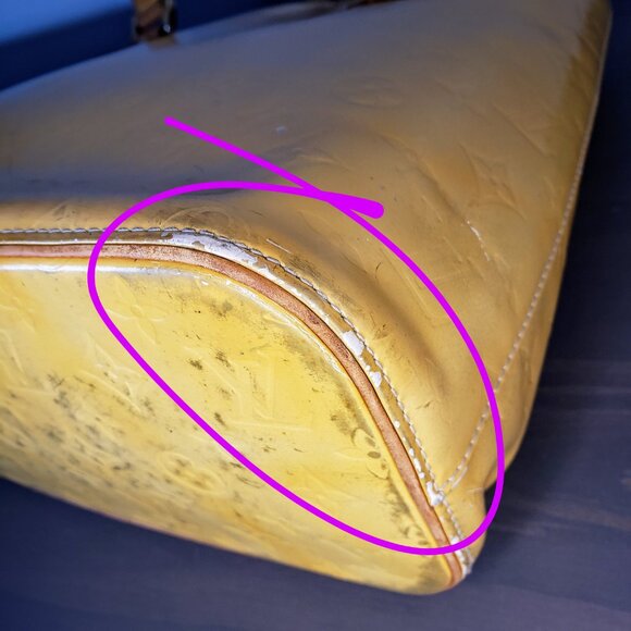 Louis Vuitton Houston Tote - Vintage Yellow (Grey Interior) Vernis Leather - Picture 9 of 17